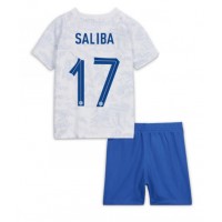 Billiga Frankrike William Saliba #17 Barnkläder Borta fotbollskläder till baby VM 2022 Kortärmad (+ Korta byxor)